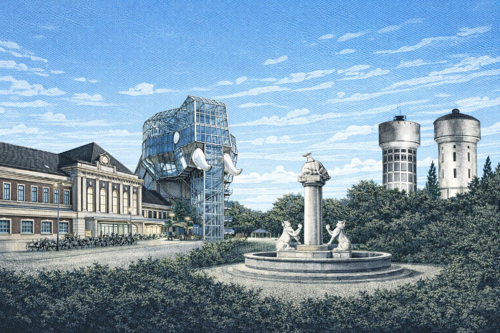 Illustration: Skyline und Motive aus Hamm (Westfalen)